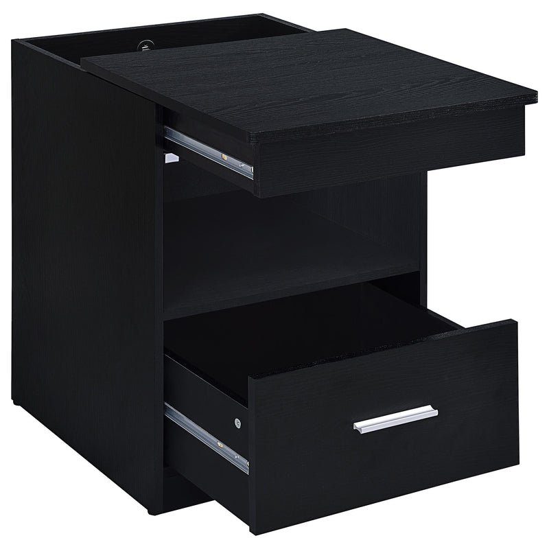 Fabre 1-drawer Extendable Top Nightstand Bedside Table Black Ash - 305792BLK