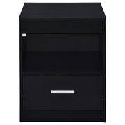 Fabre 1-drawer Extendable Top Nightstand Bedside Table Black Ash - 305792BLK
