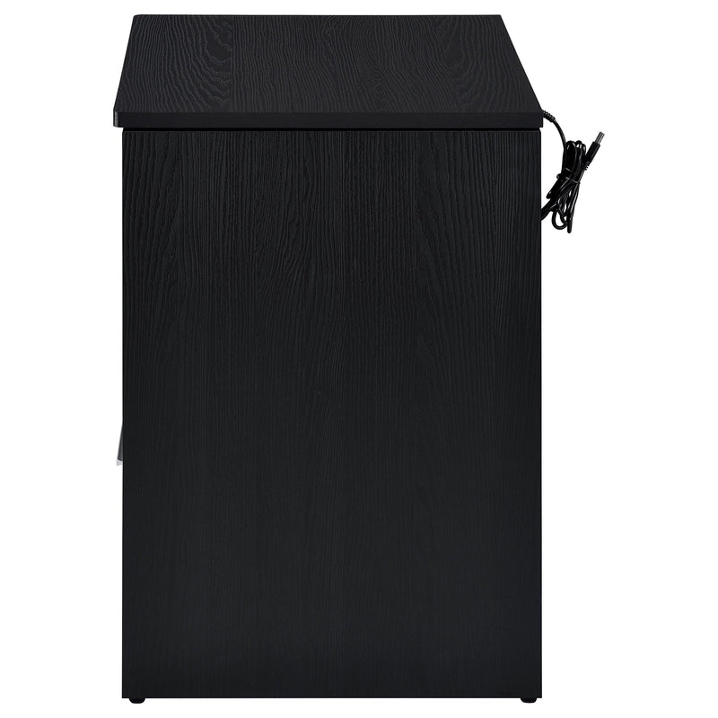 Fabre 1-drawer Extendable Top Nightstand Bedside Table Black Ash - 305792BLK
