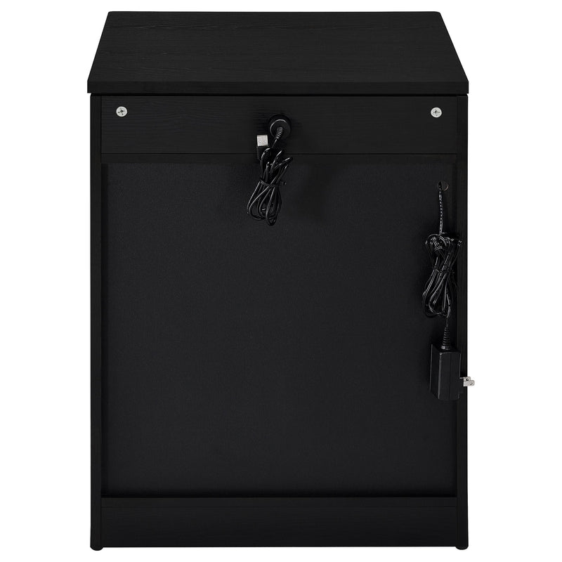 Fabre 1-drawer Extendable Top Nightstand Bedside Table Black Ash - 305792BLK