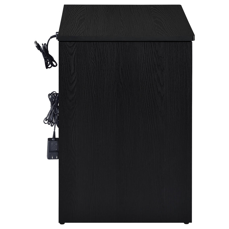 Fabre 1-drawer Extendable Top Nightstand Bedside Table Black Ash - 305792BLK