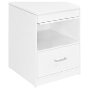 Fabre 1-drawer Extendable Top Nightstand Bedside Table White High Gloss - 305792WHT