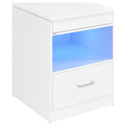 Fabre 1-drawer Extendable Top Nightstand Bedside Table White High Gloss - 305792WHT