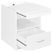 Fabre 1-drawer Extendable Top Nightstand Bedside Table White High Gloss - 305792WHT
