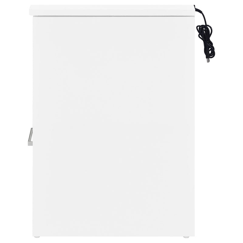 Fabre 1-drawer Extendable Top Nightstand Bedside Table White High Gloss - 305792WHT
