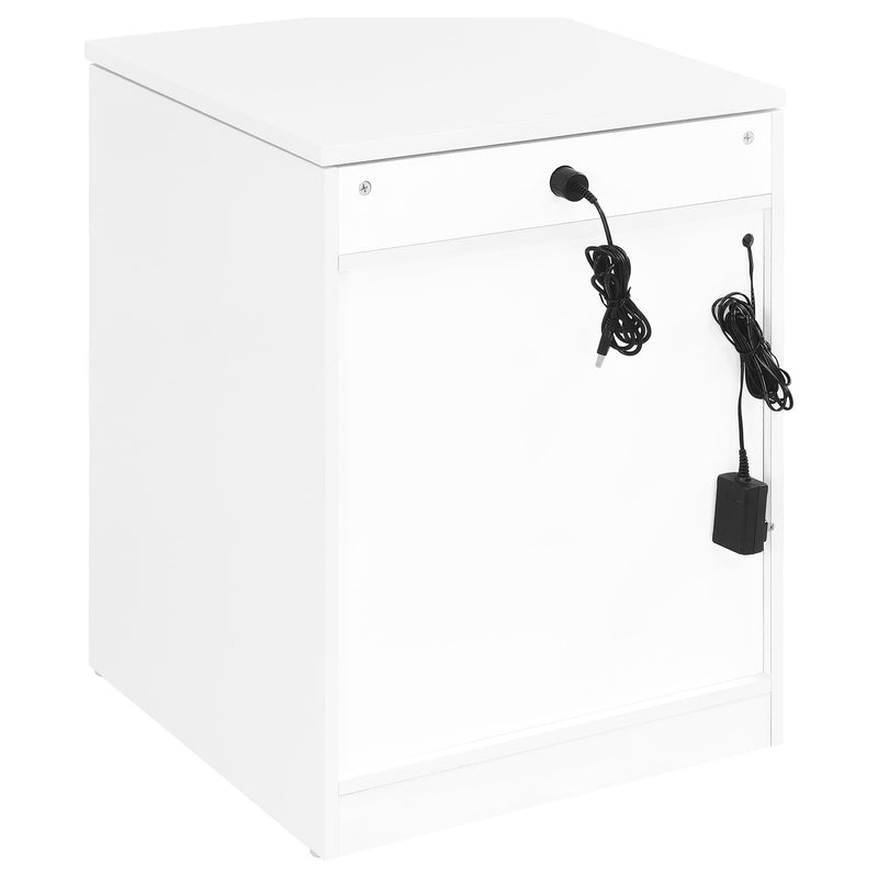 Fabre 1-drawer Extendable Top Nightstand Bedside Table White High Gloss - 305792WHT
