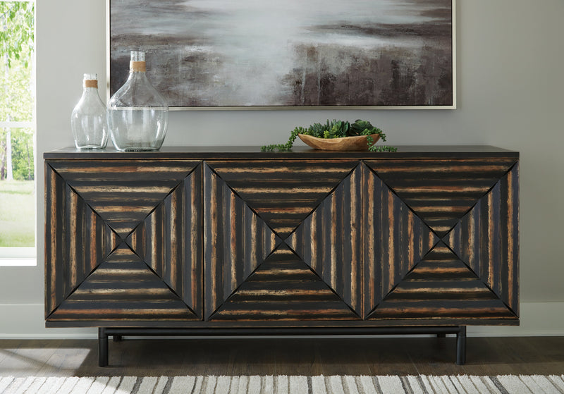 Fair Ridge Distressed Black Accent Cabinet - A4000573