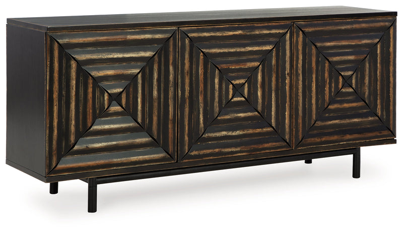 Fair Ridge Distressed Black Accent Cabinet - A4000573