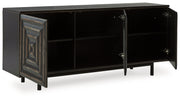 Fair Ridge Distressed Black Accent Cabinet - A4000573