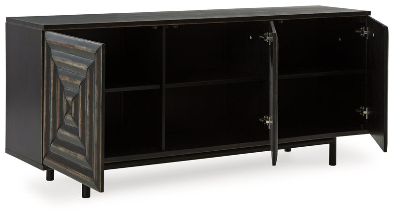 Fair Ridge Distressed Black Accent Cabinet - A4000573