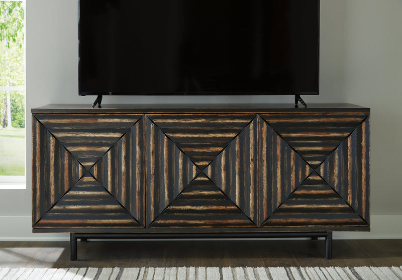 Fair Ridge Distressed Black Accent Cabinet - A4000573
