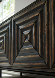 Fair Ridge Distressed Black Accent Cabinet - A4000573