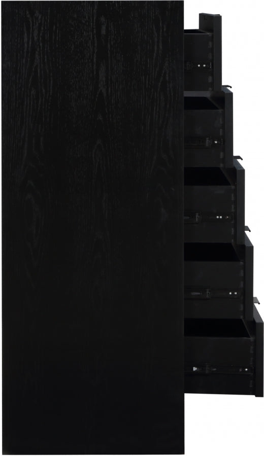 Fairfax Solid Wood And Oak Veneer Chest in Black - 311Black-CH