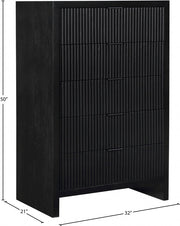 Fairfax Solid Wood And Oak Veneer Chest in Black - 311Black-CH