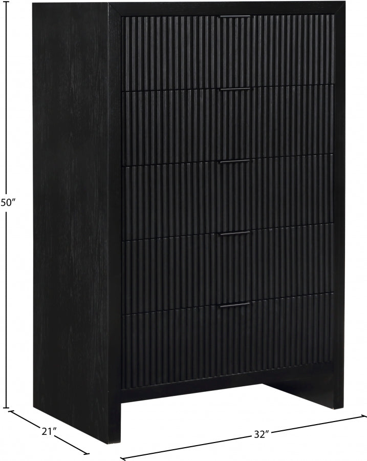 Fairfax Solid Wood And Oak Veneer Chest in Black - 311Black-CH