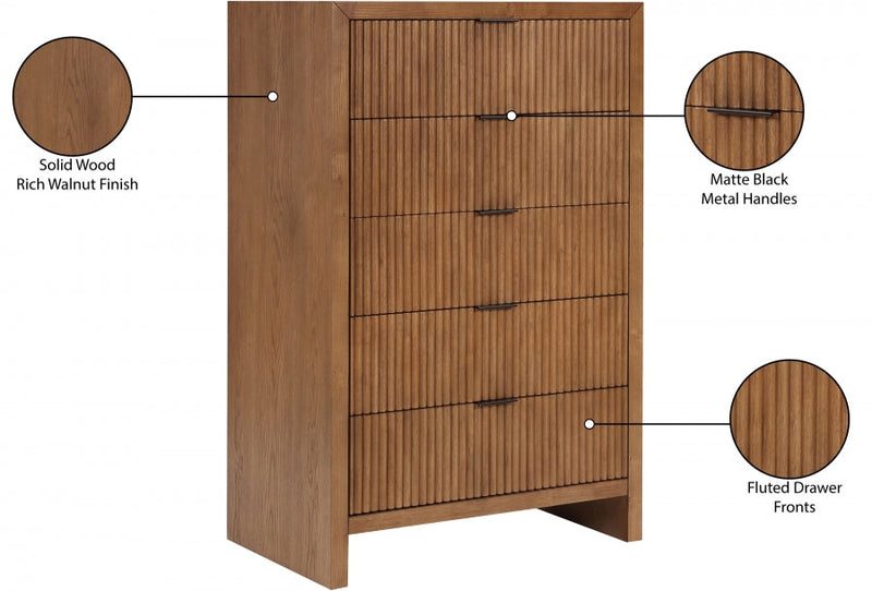 Fairfax Solid Wood And Oak Veneer Chest in Brown - 311Walnut-CH