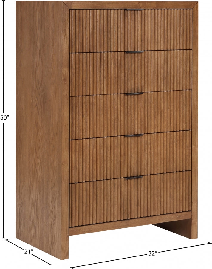Fairfax Solid Wood And Oak Veneer Chest in Brown - 311Walnut-CH