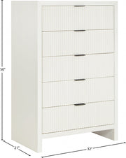 Fairfax Solid Wood And Oak Veneer Chest in Cream - 311Cream-CH