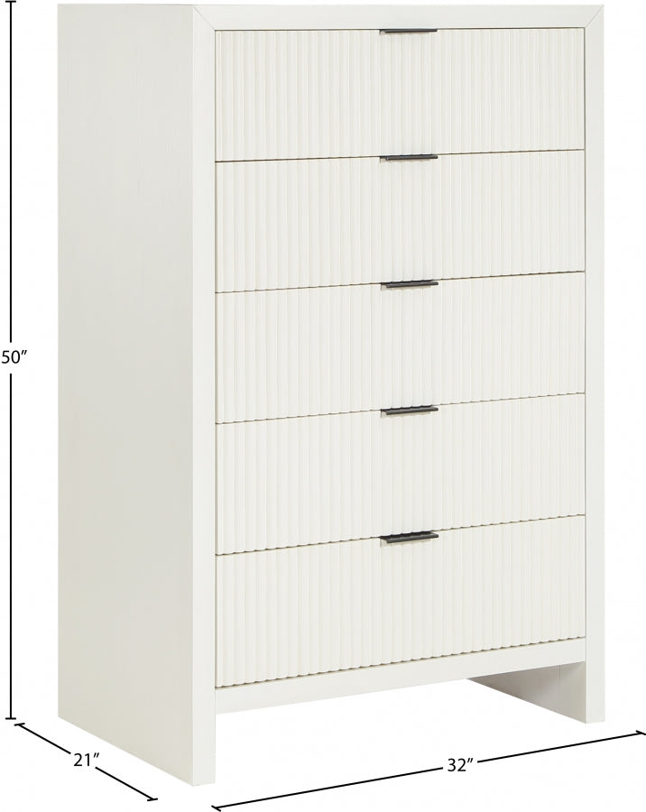 Fairfax Solid Wood And Oak Veneer Chest in Cream - 311Cream-CH