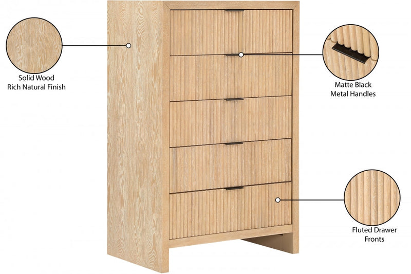 Fairfax Solid Wood And Oak Veneer Chest in Natural - 311Natural-CH