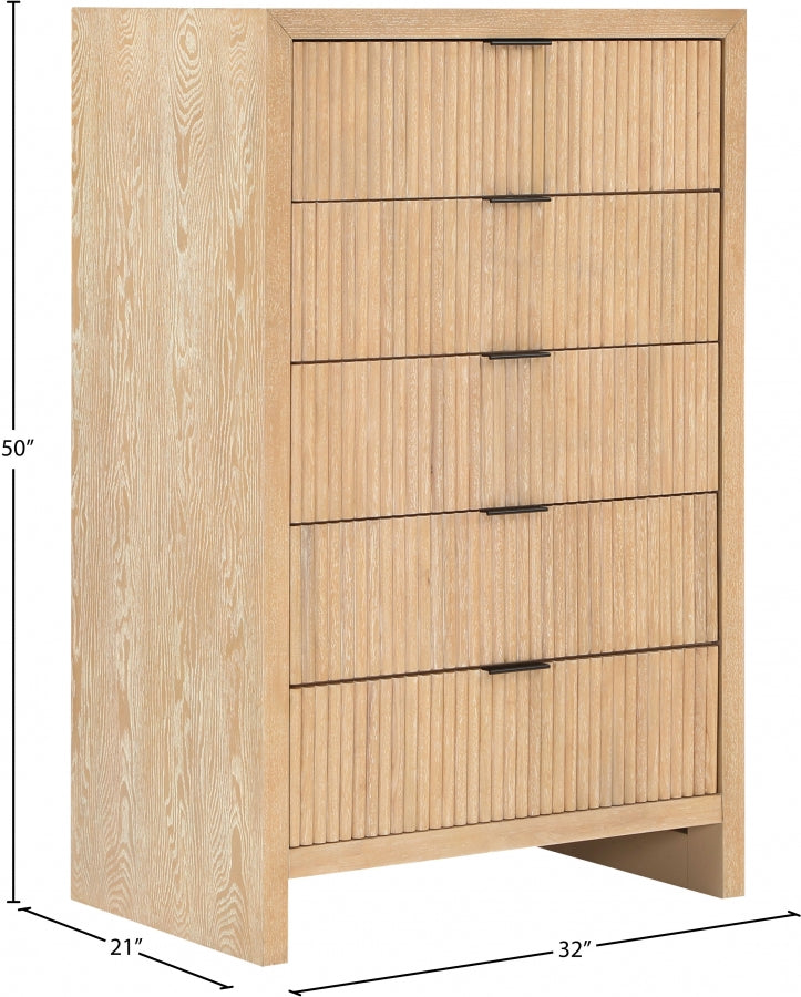 Fairfax Solid Wood And Oak Veneer Chest in Natural - 311Natural-CH