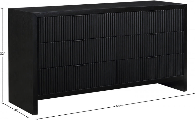 Fairfax Solid Wood And Oak Veneer Dresser in Black - 311Black-D