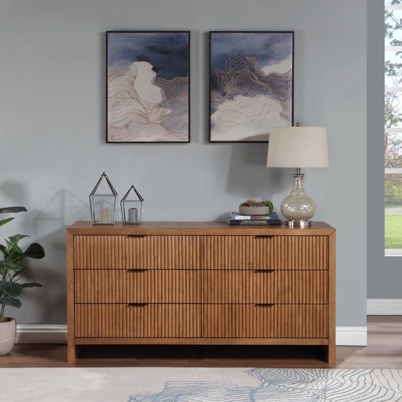 Fairfax Solid Wood And Oak Veneer Dresser in Brown - 311Walnut-D