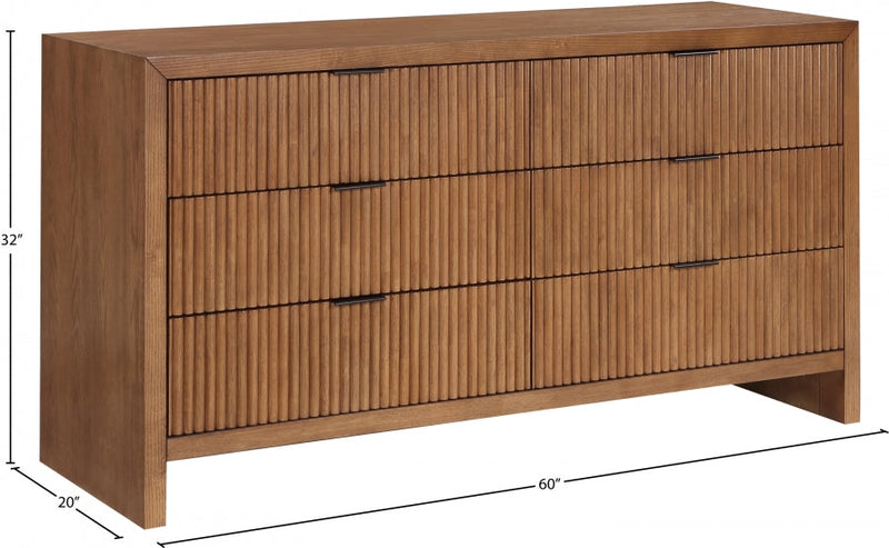 Fairfax Solid Wood And Oak Veneer Dresser in Brown - 311Walnut-D