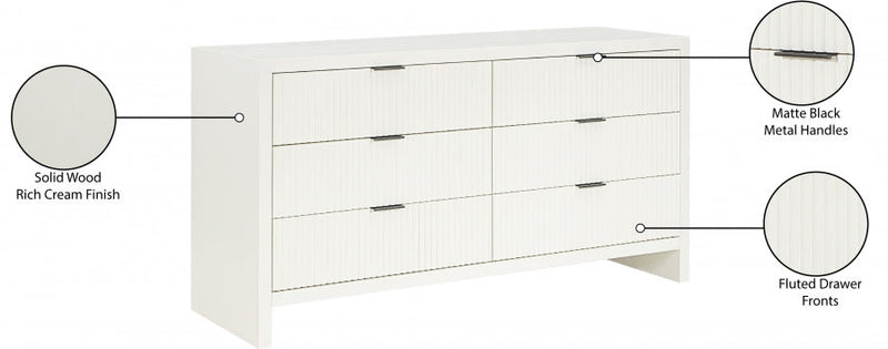 Fairfax Solid Wood And Oak Veneer Dresser in Cream - 311Cream-D