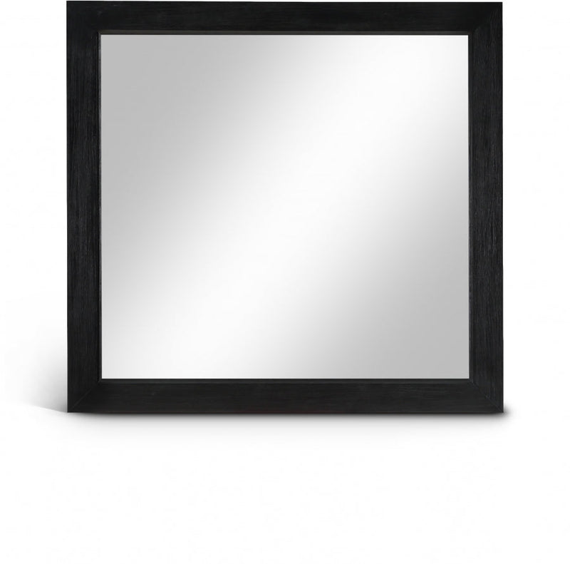 Fairfax Solid Wood And Oak Veneer Frame Mirror in Black - 311Black-M