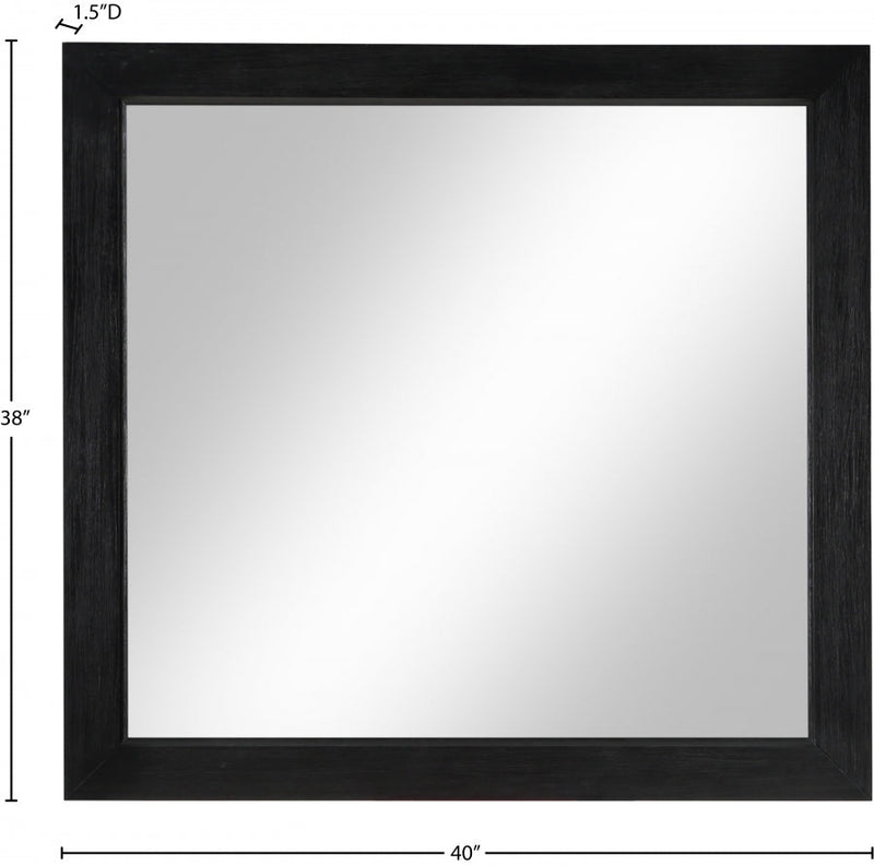 Fairfax Solid Wood And Oak Veneer Frame Mirror in Black - 311Black-M