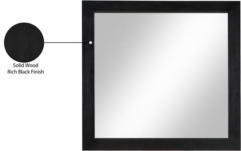 Fairfax Solid Wood And Oak Veneer Frame Mirror in Black - 311Black-M