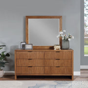Fairfax Solid Wood And Oak Veneer Frame Mirror in Brown - 311Walnut-M