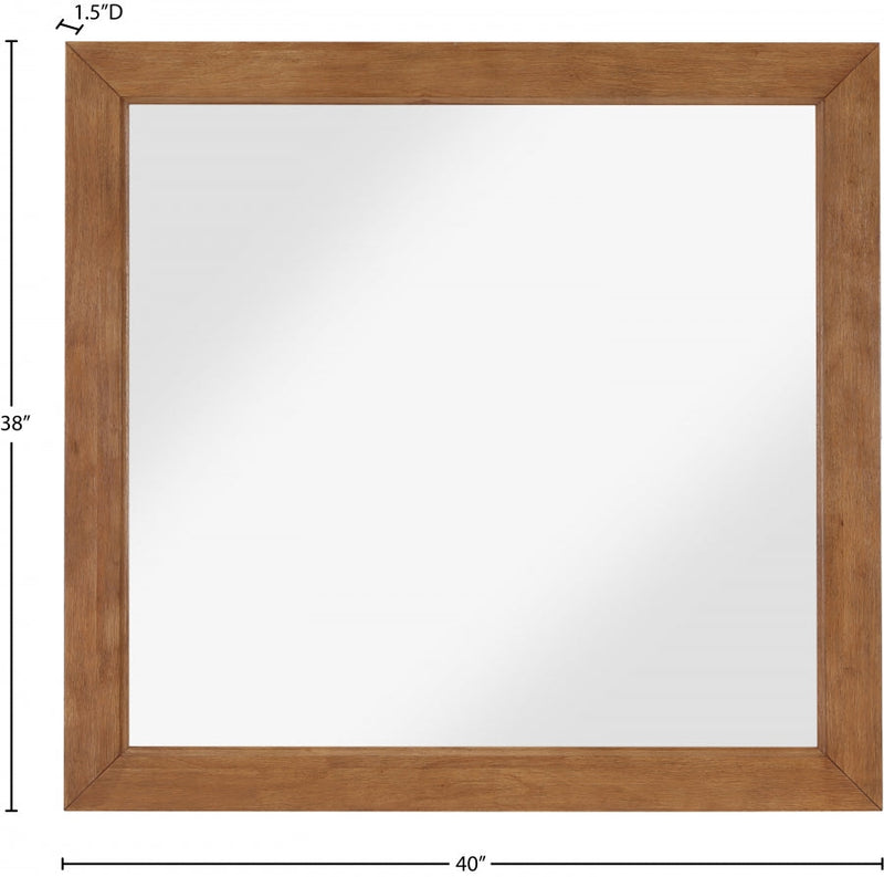 Fairfax Solid Wood And Oak Veneer Frame Mirror in Brown - 311Walnut-M