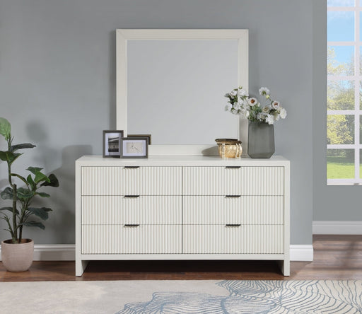 Fairfax Solid Wood And Oak Veneer Frame Mirror in Cream - 311Cream-M