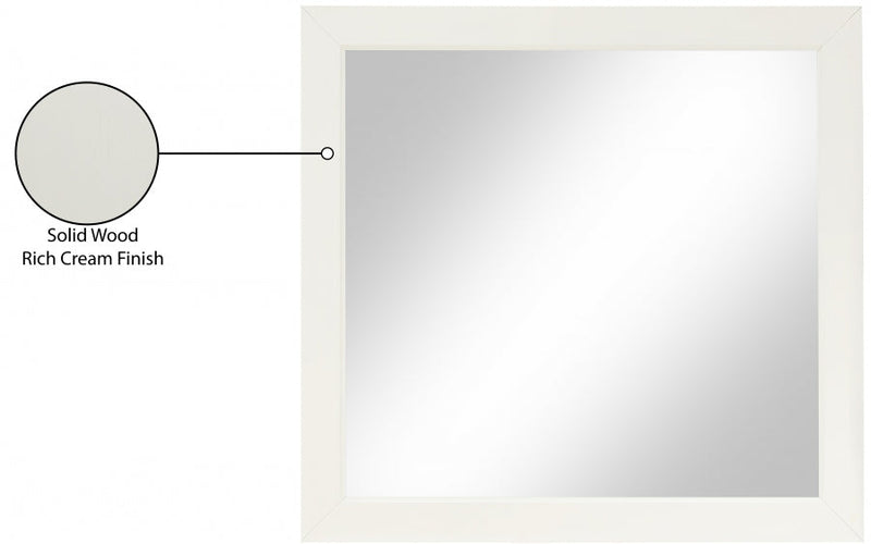 Fairfax Solid Wood And Oak Veneer Frame Mirror in Cream - 311Cream-M