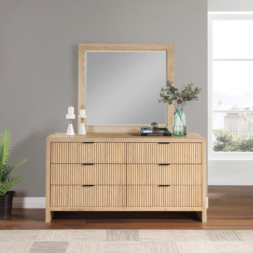 Fairfax Solid Wood And Oak Veneer Frame Mirror in Natural - 311Natural-M