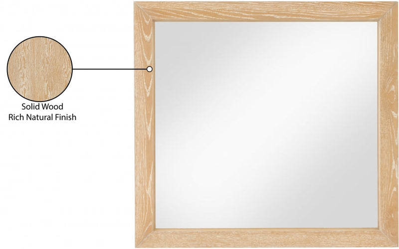 Fairfax Solid Wood And Oak Veneer Frame Mirror in Natural - 311Natural-M