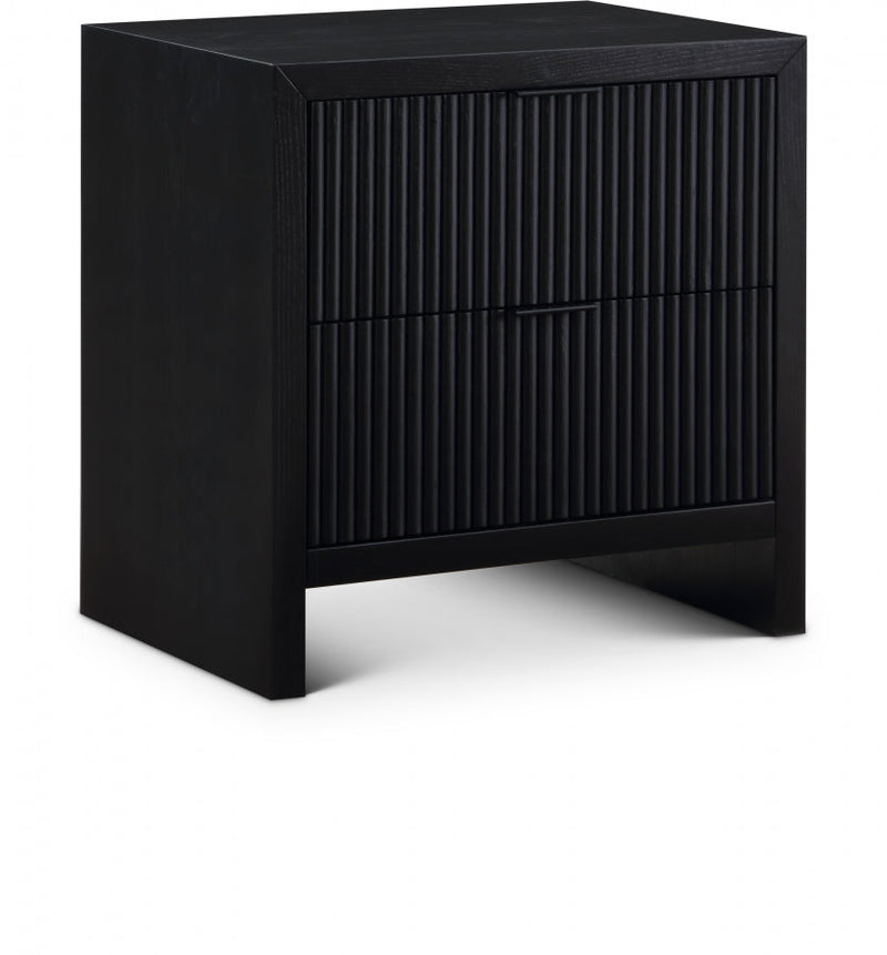 Fairfax Solid Wood And Oak Veneer Nightstand in Black - 311Black-NS