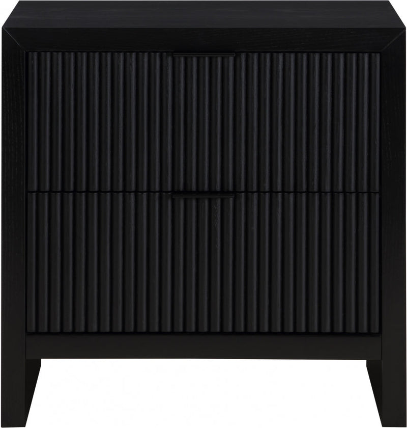 Fairfax Solid Wood And Oak Veneer Nightstand in Black - 311Black-NS