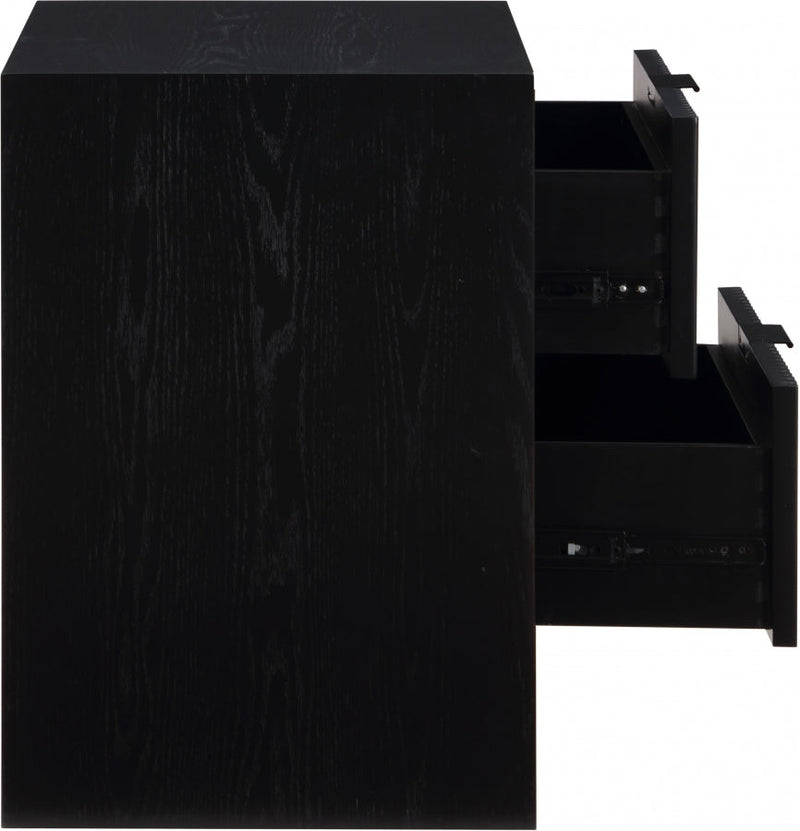 Fairfax Solid Wood And Oak Veneer Nightstand in Black - 311Black-NS