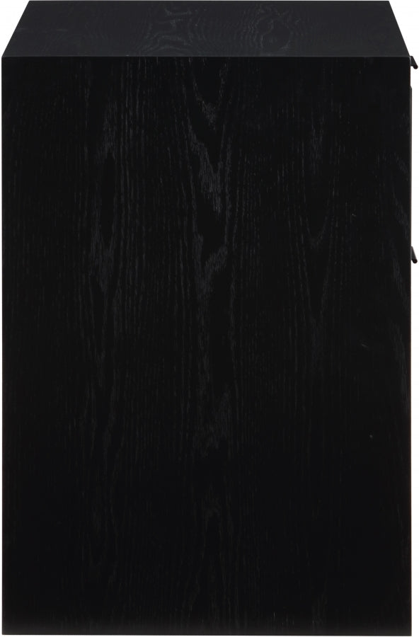 Fairfax Solid Wood And Oak Veneer Nightstand in Black - 311Black-NS