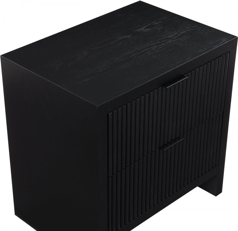Fairfax Solid Wood And Oak Veneer Nightstand in Black - 311Black-NS