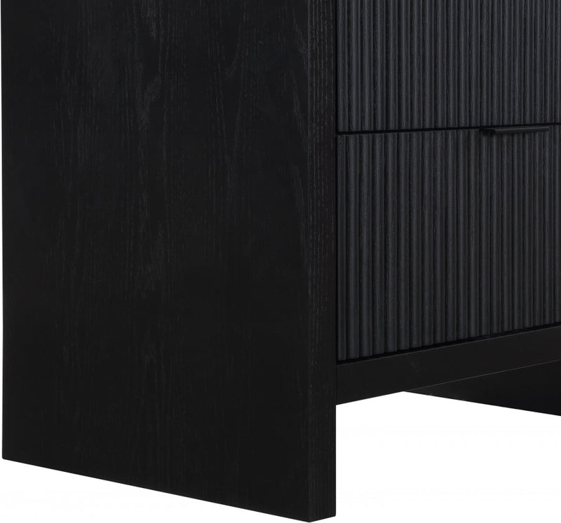 Fairfax Solid Wood And Oak Veneer Nightstand in Black - 311Black-NS