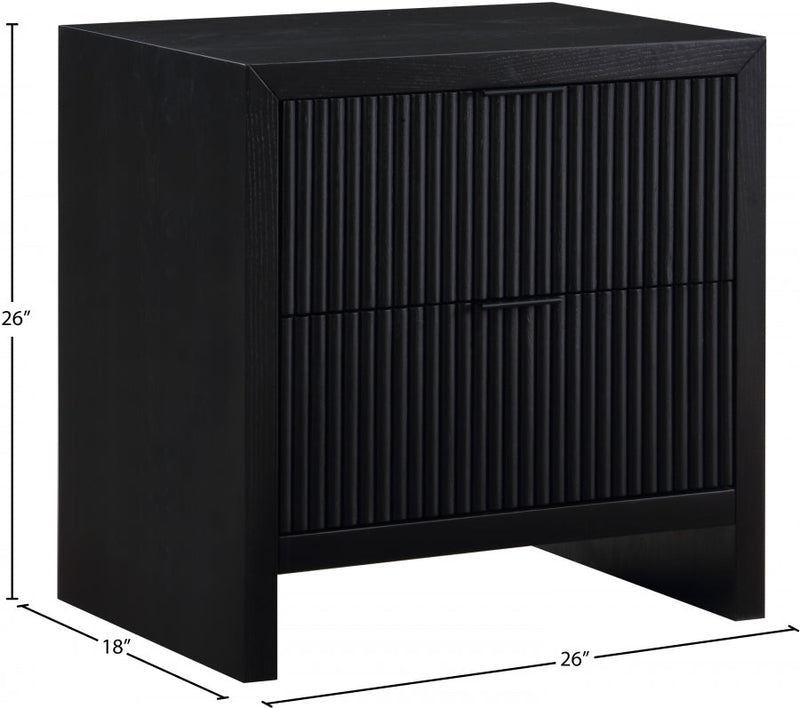 Fairfax Solid Wood And Oak Veneer Nightstand in Black - 311Black-NS