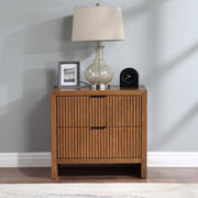 Fairfax Solid Wood And Oak Veneer Nightstand in Brown - 311Walnut-NS