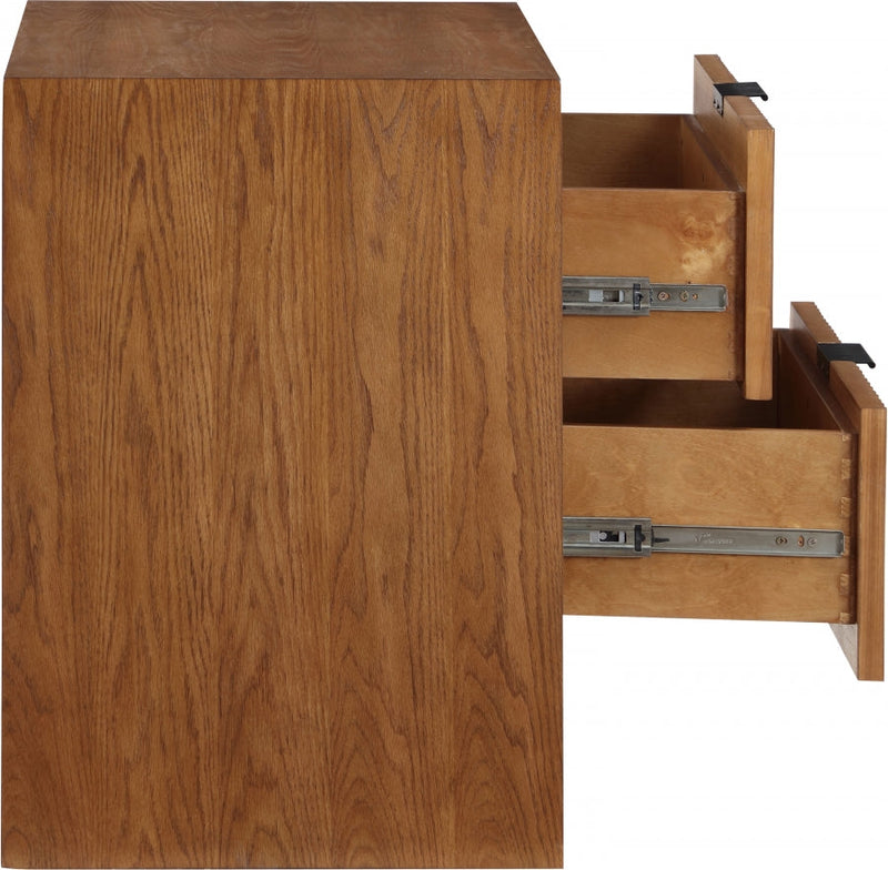 Fairfax Solid Wood And Oak Veneer Nightstand in Brown - 311Walnut-NS