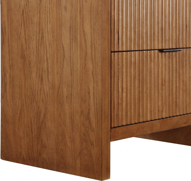 Fairfax Solid Wood And Oak Veneer Nightstand in Brown - 311Walnut-NS