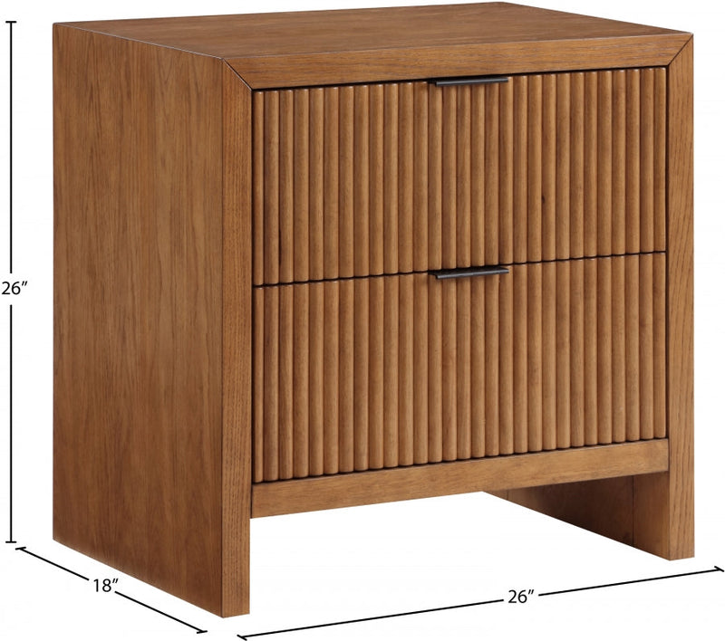 Fairfax Solid Wood And Oak Veneer Nightstand in Brown - 311Walnut-NS