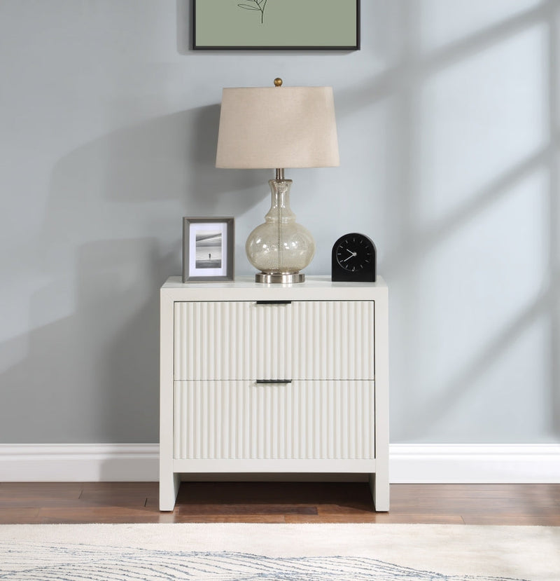 Fairfax Solid Wood And Oak Veneer Nightstand in Cream - 311Cream-NS